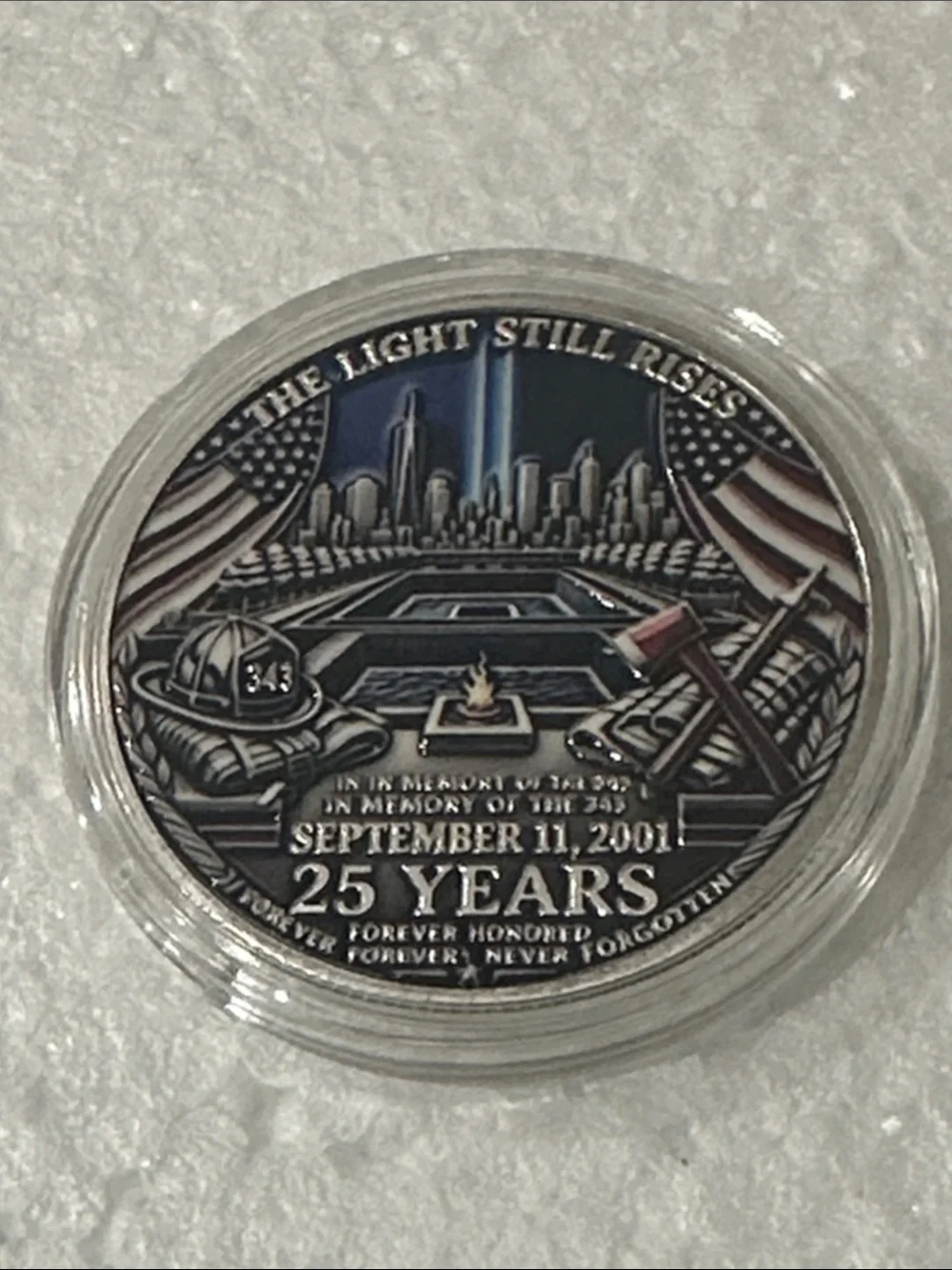 Commemorative 343 Brave Souls 25 Years Memorial Coin - Silver Tone